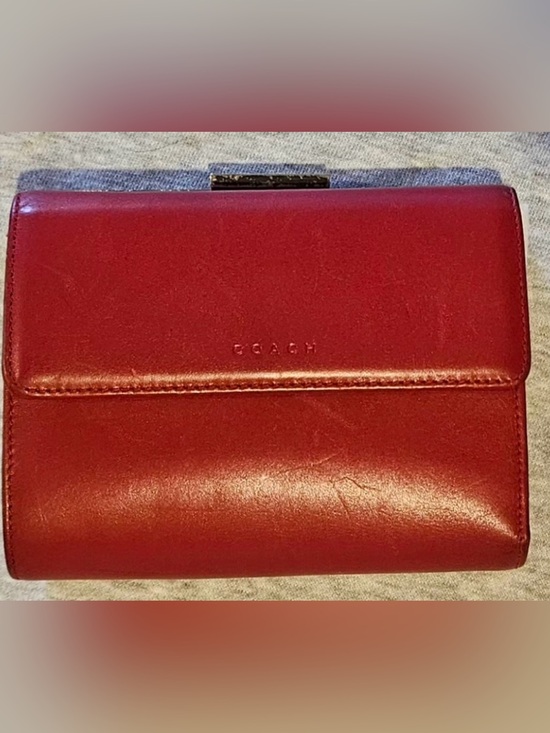 Coach Handbags - Coach vintage leather wallet in a deep cherry or bordeaux red